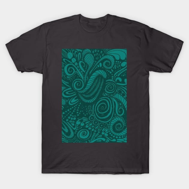 Teal Blue Chaos T-Shirt by AmyMinori